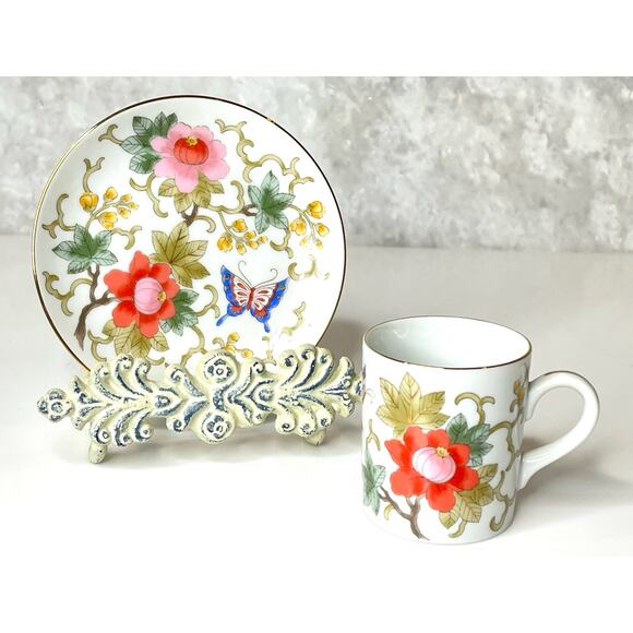 VTG Empress OTAGIRI Demitasse TEA CUP & SAUCER SET Floral Butterfly Adult Kids - Picture 7 of 7